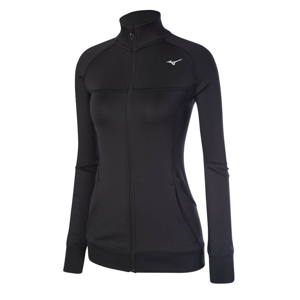 Womens Mizuno Alpha Knit Jacket Black Philippines (BMOKXL650)